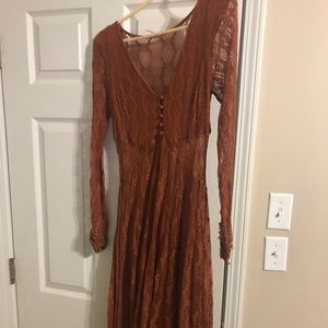 Free people size medium maxi lace dress